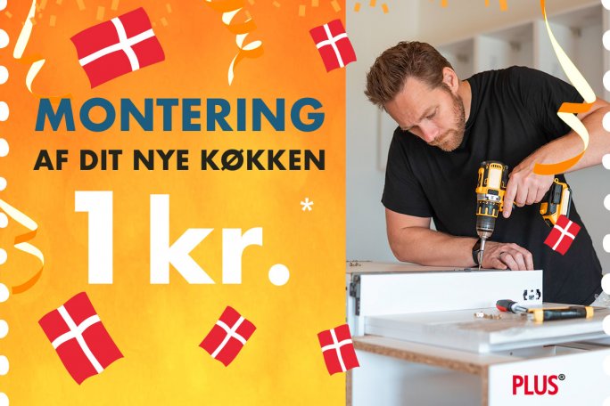Få montage til kun 1 kr. ved køb af komplet køkken