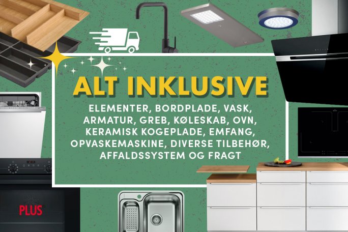 Med ALT inklusive får du prisen på en fuldt funktionelt køkken