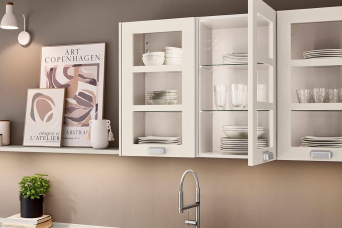 Vitrineskabe i Nordic køkkenserien