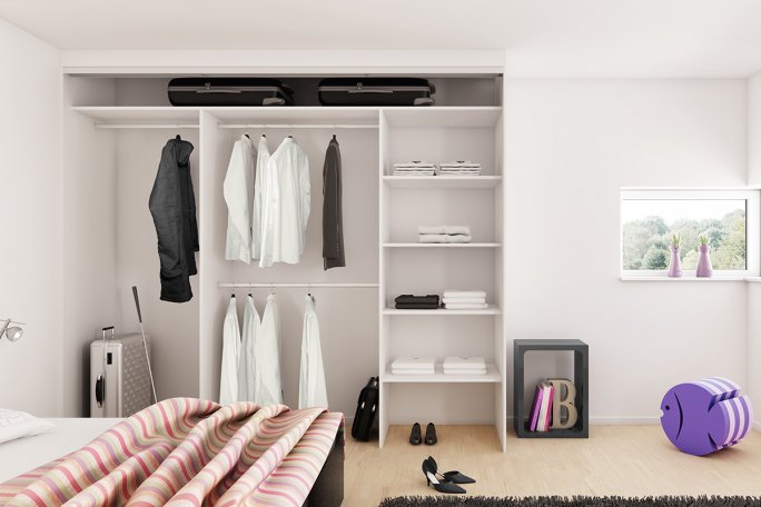 Indretning af skydedørsgarderobe