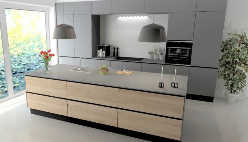 3D tegnet køkken fra Vordingborg Køkkenet