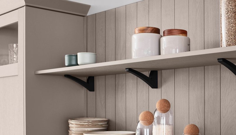 Hylder i et Frame køkken