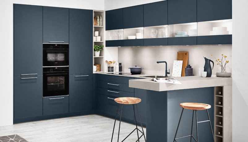 Flot blåt køkken i Easytouch med antifingerprint