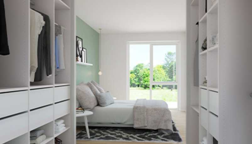 Walk-in closet, ny garderobe, skydedøre, Vordingborg Køkkenet